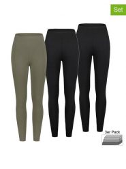Sublevel Legginsy (3 pary) w kolorze oliwkowo-czarnym rozmiar: XS. Brązowe legginsy Sublevel, bez wzorów. Za 66.00 zł.