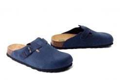 DR. BRINKMANN 600132-05 blau, klapki damskie. Niebieskie klapki Dr. Brinkmann, bez wzorów, ze skóry, bez obcasa, bez zapięcia. Za 242.17 zł.