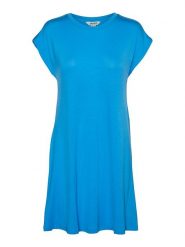 Vero Moda Sukienka w kolorze niebieskim rozmiar: XS. Niebieskie sukienki Vero Moda, na co dzień, xs, bez wzorów, bez kołnierzyka, bez ramiączek, mini, proste. Za 60.73 zł.