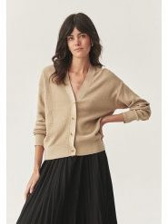 TATUUM Kardigan "Ponkoni" w kolorze beżowym rozmiar: XL. Brązowe swetry Tatuum, xl, bez wzorów, z bawełny, bez ramiączek. Za 97.51 zł.