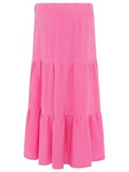 Zwillingsherz Muślinowa spódnica w kolorze różowym rozmiar: L/XL. Różowe spódnice Zwillingsherz, l, bez wzorów, z bawełny, maxi. Za 104.99 zł.