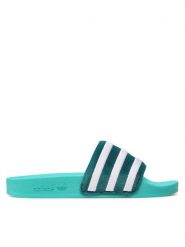 Adidas Klapki adilette W GX3371 Zielony. Zielone klapki adidas, bez wzorów, z materiału, sportowe, bez obcasa, bez zapięcia. Za 199.99 zł.
