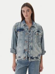 Mustang Kurtka jeansowa Arcata 1016944 Niebieski Loose Fit. Niebieskie kurtki Mustang, l, bez wzorów, z bawełny, bez kaptura. Za 529.99 zł.