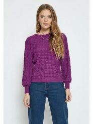 Peppercorn Sweter w kolorze fioletowym rozmiar: M. Różowe swetry Peppercorn, m, bez wzorów, ze splotem, bez ramiączek. Za 159.95 zł.