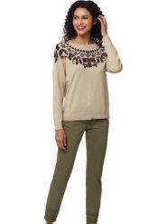 Heine Sweter w kolorze beżowym rozmiar: 40. Brązowe swetry Heine, bez wzorów, bez ramiączek. Za 82.99 zł.