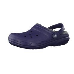 Sandały Dorosły Crocs Classic Lined Clog niebieski. Niebieskie sandały Crocs, bez wzorów, z materiału, eleganckie, bez obcasa, bez zapięcia. Za 231.99 zł.