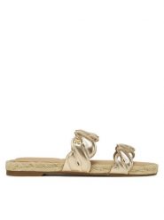 Tommy Hilfiger Klapki Metallic Rope Espadrille Mule FW0FW08670 Złoty. Żółte klapki Tommy Hilfiger, bez wzorów, ze skóry, bez obcasa, bez zapięcia. Za 251.99 zł.