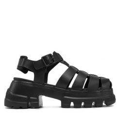 Sandały Tommy Jeans. Czarne sandały Tommy Jeans, bez wzorów, z jeansu, bez obcasa, na koturnie, bez zapięcia. Za 479.99 zł.
