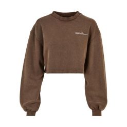 Bluza kołnierz rong krótka frotte z małymi haftami dla kobiet Urban Classics. Brązowe bluzy bez kaptura Urban Classics, bez wzorów, bez kaptura. Za 252.00 zł.