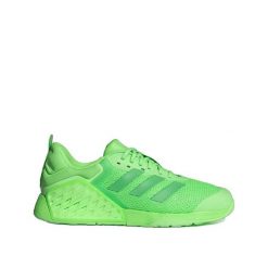 Buty treningowe adidas Dropset 3 Zielony. Zielone buty treningowe adidas, bez wzorów, z materiału, bez zapięcia, na fitness i siłownię. Za 525.40 zł.