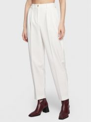 Tommy Hilfiger Spodnie materiałowe WW0WW37287 Biały Tapered Fit. Białe spodnie materiałowe Tommy Hilfiger, bez wzorów, z materiału. Za 689.99 zł.
