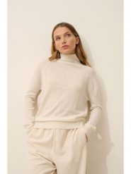 Just Cashmere Kaszmirowy golf "Loralia" w kolorze kremowym rozmiar: M. Brązowe swetry Just Cashmere, m, bez wzorów, z kaszmiru, bez ramiączek. Za 308.90 zł.