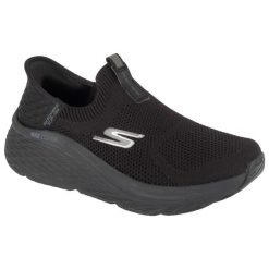 Buty do biegania damskie, Slip-Ins Max Cushioning Elite 2.0. Czarne buty do biegania Skechers, bez wzorów, bez zapięcia, do biegania, skechers sport. Za 429.99 zł.