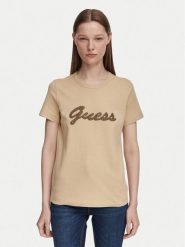 Guess T-Shirt W6YI29 K4348 Beżowy Regular Fit. Brązowe t-shirty Guess, l, z aplikacjami, z bawełny, bez kołnierzyka, bez ramiączek. Za 174.99 zł.