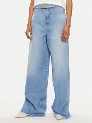 TWINSET Jeansy 241TT2390 Niebieski Wide Leg. Niebieskie jeansy Twinset, bez wzorów, z bawełny. Za 489.99 zł.