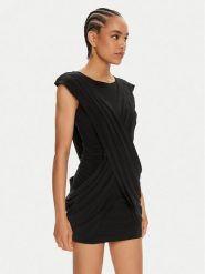 NORMA KAMALI Sukienka koktajlowa KK1243PLD83001 Czarny Slim Fit. Czarne sukienki Norma Kamali, xl, bez wzorów, z syntetyku, wizytowe, bez kołnierzyka, bez ramiączek. Za 959.99 zł.