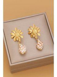 Atelier MIU Pozłacane kolczyki z elementami ozdobnymi rozmiar: onesize. Żółte kolczyki atelier MIU, pozłacane. Za 34.99 zł.