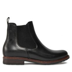 Sztyblety Tamaris. Czarne botki Tamaris, bez wzorów, bez obcasa, na płaskiej podeszwie, bez zapięcia. Za 269.99 zł.