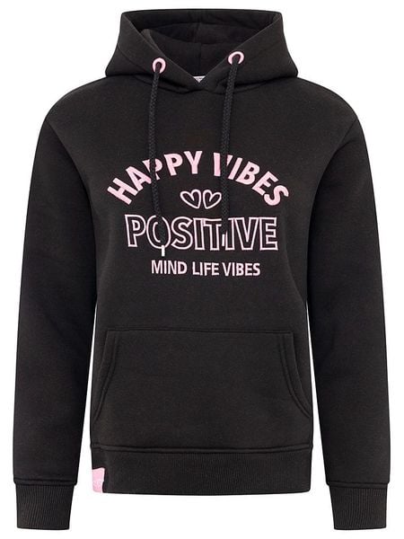 Zwillingsherz Bluza "Happy Vibes" w kolorze czarnym rozmiar: XXL. Czarne bluzy Zwillingsherz, xxl, bez wzorów, z kapturem. Za 153.71 zł.