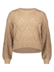 ONLY Sweter w kolorze jasnobrązowym rozmiar: M. Brązowe swetry ONLY, m, bez wzorów, bez ramiączek. Za 74.28 zł.
