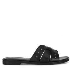 Klapki Sergio Bardi. Czarne klapki Sergio Bardi, bez wzorów, bez obcasa, bez zapięcia. Za 179.99 zł.