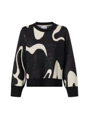 Nümph sweter z dzianiny - NUMitzy Kobiety Sztuczne włókno czarny|biały, XXL. Białe swetry Nümph, xxl, bez wzorów, z dzianiny, eleganckie, bez ramiączek. Za 229.95 zł.