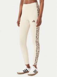 Adidas Legginsy Seasonal Essentials Animal Print 3-Stripes KR7619 Beżowy jasny Slim Fit. Brązowe legginsy adidas, bez wzorów, z bawełny. Za 149.99 zł.