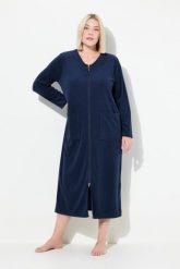 Damskie Szlafrok dwukierunkowy zamek błyskawiczny frotte miękki w dotyku. Brązowe szlafroki damskie Ulla Popken, plus size, bez wzorów, z bawełny, bez ramiączek, długie. Za 239.99 zł.