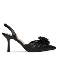 Szpilki JENNY. Czarne sandały Jenny, bez wzorów, bez obcasa, na szpilce, bez zapięcia. Za 139.99 zł.