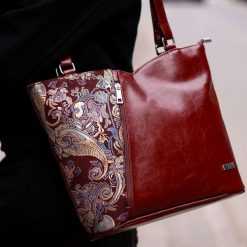 Shopperka skórzana DAN-A 706 bordo + tokio. Torebki klasyczne DAN-A, bez wzorów, ze skóry, biznesowe, bez dodatków. Za 379.99 zł.