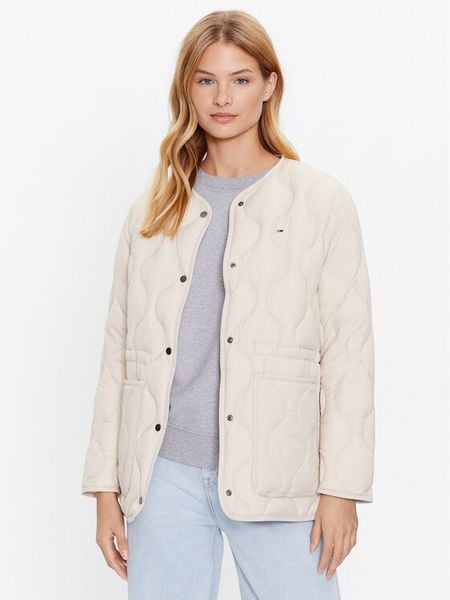 Tommy Jeans Kurtka puchowa DW0DW15837 Beżowy Regular Fit. Brązowe kurtki Tommy Jeans, l, bez wzorów, z jeansu, bez kaptura. Za 529.99 zł.