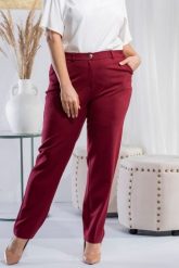 Spodnie na kant eleganckie cygaretki MELA bordowe. Czerwone chinosy KARKO, s, bez wzorów, z elastanu, eleganckie. Za 89.50 zł.
