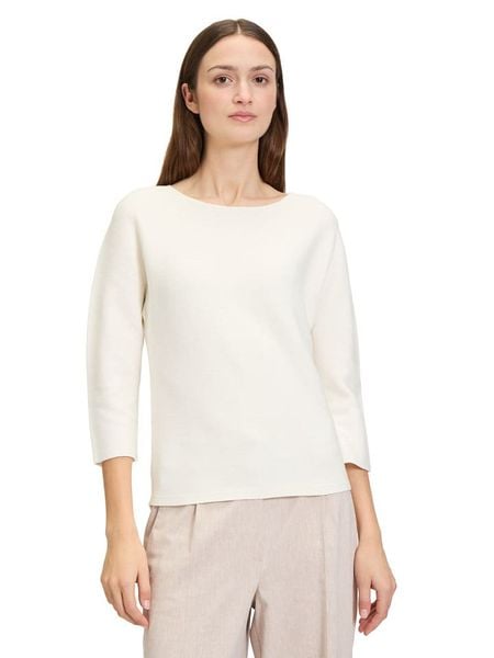 BETTY & CO Sweter w kolorze kremowym rozmiar: 38. Brązowe swetry Betty & Co, bez wzorów, z bawełny, bez ramiączek. Za 100.75 zł.