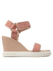 Casadei Sandały 2L010U0801T0356B016 Różowy. Czerwone sandały Casadei, bez wzorów, z materiału, bez obcasa, na koturnie, bez zapięcia. Za 2,469.00 zł.