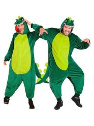 Carnival Party Kombinezon kostiumowy "Dinosaur" w kolorze zielonym rozmiar: S/M. Zielone kombinezony Carnival Party, m, bez wzorów, bez kołnierzyka, bez ramiączek, krótkie. Za 126.99 zł.