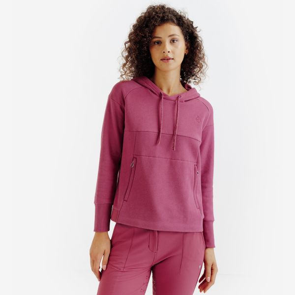 Bluza jeździecka damska z kapturem. Zielone bluzy FOUGANZA, na jesień, l, bez wzorów, z bawełny, z kapturem, do jazdy konnej. Za 139.99 zł.