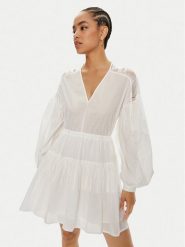 Pinko Sukienka codzienna Baaria 103741 A1XN Biały Regular Fit. Białe sukienki Pinko, na co dzień, bez wzorów, z bawełny, bez kołnierzyka, bez ramiączek, proste. Za 459.99 zł.