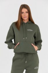 JUICY COUTURE Zielona bluza Recycled Queenie Hoodie. Zielone bluzy Juicy Couture, xs, bez wzorów, bez ramiączek, bez kaptura. W wyprzedaży za 329.99 zł.