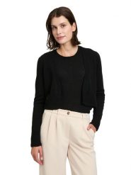 Betty Barclay Kaszmirowy kardigan w kolorze czarnym rozmiar: 40. Czarne swetry Betty Barclay, bez wzorów, z kaszmiru, bez ramiączek. Za 202.95 zł.