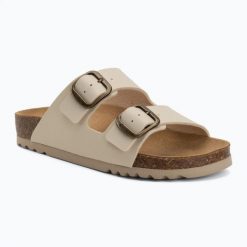 Klapki damskie Scholl Josephine. Brązowe klapki Scholl, bez wzorów, z materiału, bez obcasa, bez zapięcia. Za 239.99 zł.