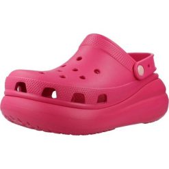 Klapki Crocs Model Classic Crush Clog Kolor Rose. Czerwone klapki Crocs, bez wzorów, z gumy, klasyczne, bez obcasa, bez zapięcia. Za 159.99 zł.