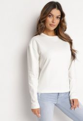Biała Bawełniana Bluza z Długim Rękawem i Ozdobnym Wiązaniem Pinada. Białe bluzy Born2be, bez wzorów, z bawełny, casualowe, bez ramiączek, bez kaptura. W wyprzedaży za 76.49 zł.