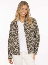 Zwillingsherz Kurtka dżinsowa w kolorze beżowo-jasnobrązowym rozmiar: S. Brązowe kurtki Zwillingsherz, s, z aplikacjami, ze skóry, bez kaptura. Za 173.99 zł.