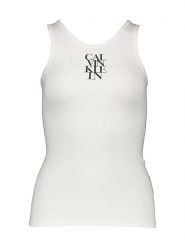 Calvin Klein Top w kolorze białym rozmiar: L. Białe topy Calvin Klein, l, bez wzorów, bez kołnierzyka, bez ramiączek. Za 104.99 zł.
