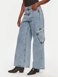 Hugo Jeansy Gemanda 50519907 Niebieski Wide Leg. Niebieskie jeansy Hugo, bez wzorów, z bawełny. Za 509.99 zł.