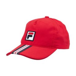 Czapka tenisowa z dzaszkiem Fila Cap Bobby. Czerwone czapki z daszkiem Fila, bez wzorów, z materiału. Za 79.00 zł.