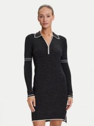 Liu Jo Sport Sukienka dzianinowa TF5028 MS49I Czarny Regular Fit. Czarne sukienki Liu Jo Sport, s, bez wzorów, z dzianiny, sportowe, bez kołnierzyka, bez ramiączek, sportowe. Za 559.99 zł.