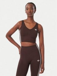 Adidas Biustonosz sportowy Essentials 3 Stripes Seamless Bralette KZ4107 Brązowy. Brązowe biustonosze sportowe adidas, bez wzorów, z syntetyku. Za 179.99 zł.