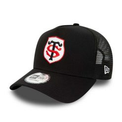 Czapka trucker Stade Toulousain Team Logo. Czarne czapki z daszkiem New Era, bez wzorów, z materiału, eleganckie. Za 175.50 zł.
