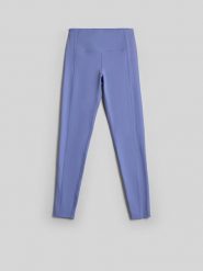 4F Legginsy do jogi szybkoschnące damskie - niebieskie XL. Niebieskie legginsy 4f, bez wzorów, z materiału. Za 149.99 zł.